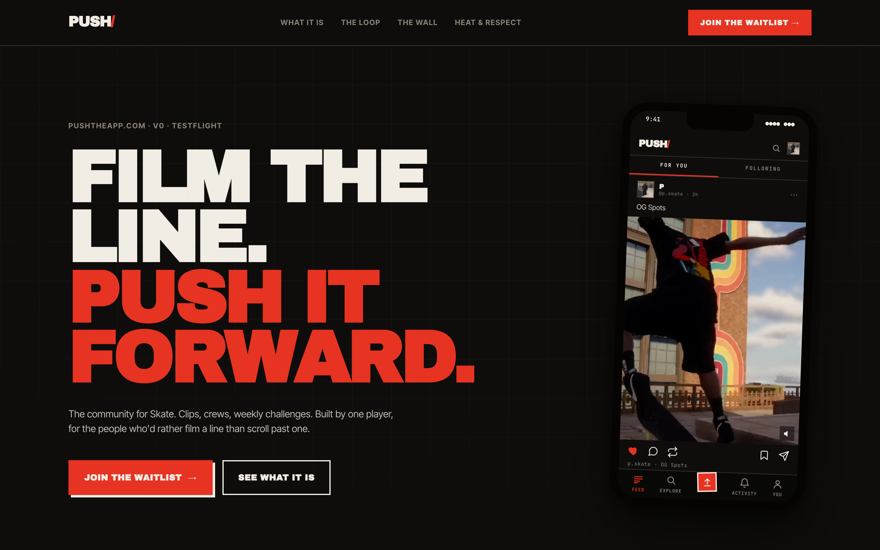 Film the line, push it forward